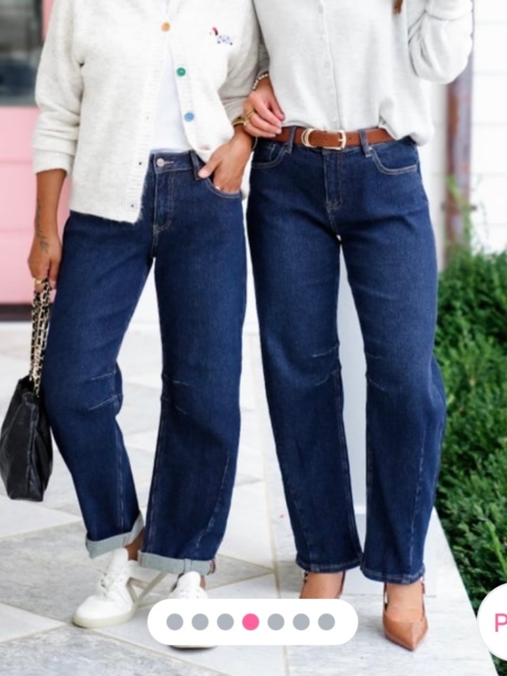 Risen High Rise Dark Wash Textured Barrel Jeans